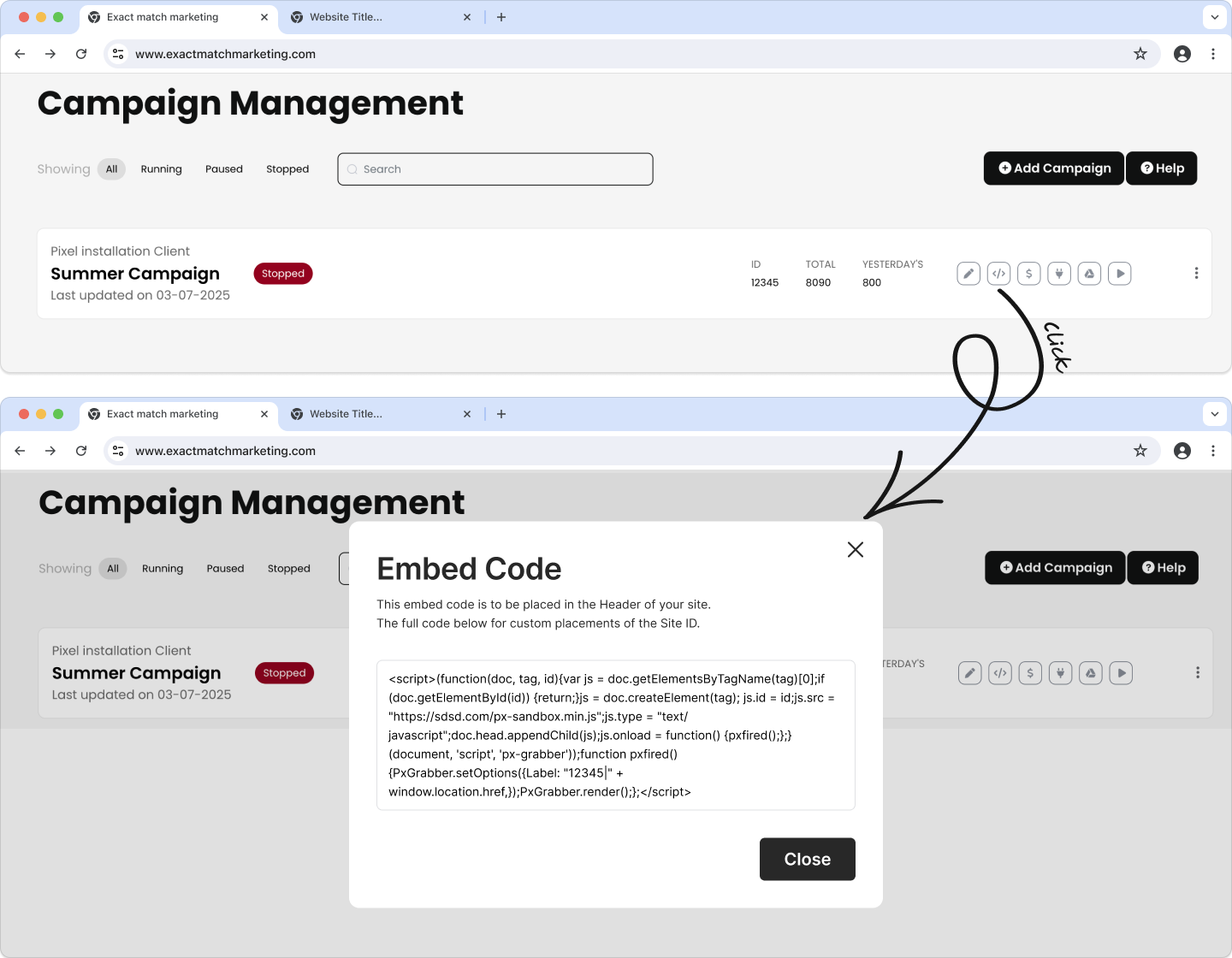 pixel dashboard steps