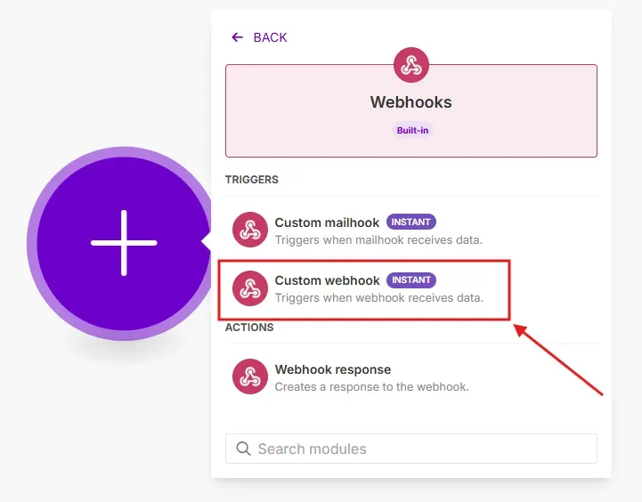 custom webhook
